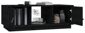 Mesa de centro 100x50x35 cm madeira de pinho maciça preto