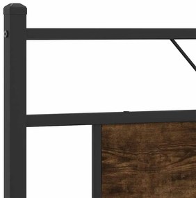 Estrutura de cama sem colchão 183x213 cm carvalho fumado