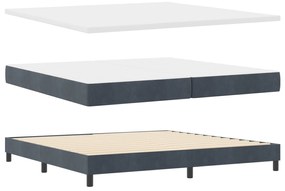 Cama Box Spring com Colchão vidaXL Cinza Escuro 200x200 cm Veludo