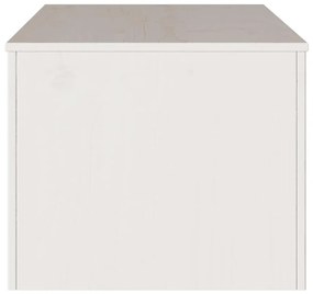 Mesa de Centro vidaXL "DRAMMEN" Branca 99x55x45 cm Madeira Sólida de P