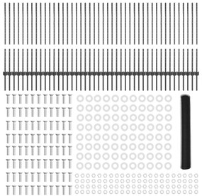 Postes de Cerca vidaXL 22 pcs U-Channel Cinza 100 cm Aço