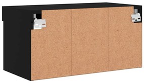 Móvel de TV com luzes LED 60x30x30 cm preto