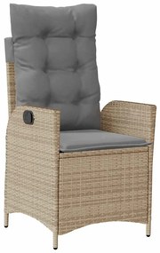 Conjunto de Jantar de Jardim com 5 Peças e Almofadas Bege em Rattan de
