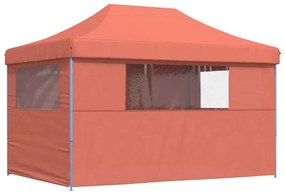 Tenda p/ festas pop-up dobrável 4 paredes laterais terracotta