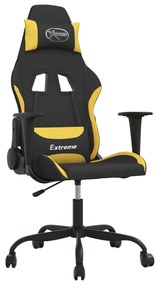 Cadeira gaming de massagens tecido preto e amarelo