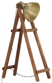 Candeeiro de pé E27 madeira de mangueira maciça bronze