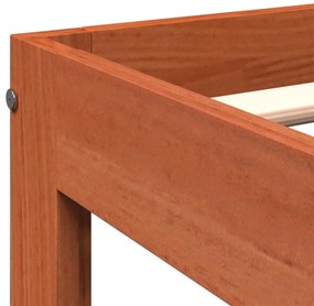 Cama sem colchão 75x190 cm madeira de pinho maciça castanho-mel