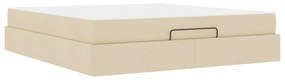 vidaXL Estrutura da Cama com armazenamento Creme 180 x 200 cm tecido