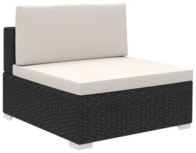 12 pcs conjunto lounge de jardim c/ almofadões vime PE preto