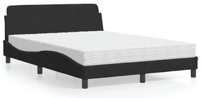 Cama com colchão 140x200 cm veludo preto