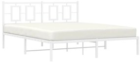 Estrutura de cama com cabeceira 150x200 cm metal branco