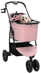 Carrinho de Pet Dobrável Rosa 78 x 54 x 101 cm Tecido Oxford