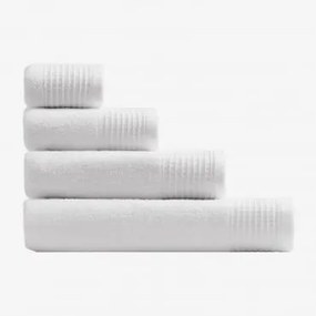 Toalha De Algodão Turco Com Borda Claritone Branco & Toalha De Lavatório (50 X 90 Cm) - Sklum