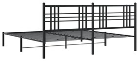 Estrutura de cama com cabeceira 200x200 cm metal preto