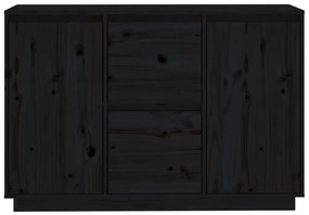 Aparador 111x34x75 cm madeira de pinho maciça preto