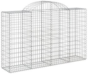 Cestos gabião arqueados 3pcs 200x50x120/140cm ferro galvanizado