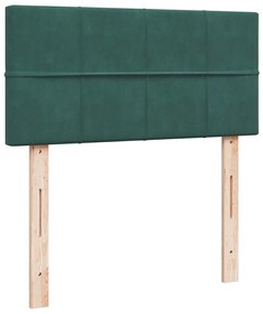 Estrutura de cama otomana colchão 90x200 cm veludo verde escuro