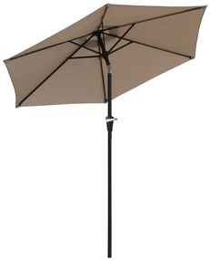 Outsunny Chapéu de Sol de Jardim Ø230x216 cm com Teto Ajustável Abertura Manual Impermeável para Terraço Pátio Piscina Praia Caqui