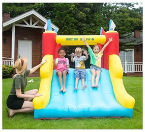 Castelo insuflável para crianças DOLPHIN Multicolorido (inclui ventilador)