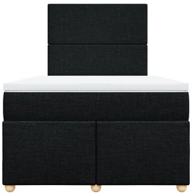 Cama com molas/colchão 120x200 cm tecido preto