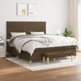 vidaXL Cama com molas/colchão 160x200 cm tecido castanho-escuro