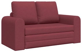 Sofá Cama de Chão 2-em-1 Vermelho Vinho 148x71x83 cm Tecido