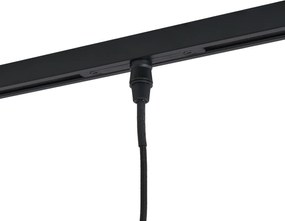 Sistema de calhas de iluminação moderno preto com 3 candeeiros suspensos bronze escuro 1-fase - Slimline Loyce