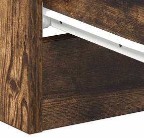Mesa de cabeceira 2 pcs 38x35x56 cm madeira cor carvalho fumado
