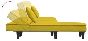 Chaise longue veludo amarelo