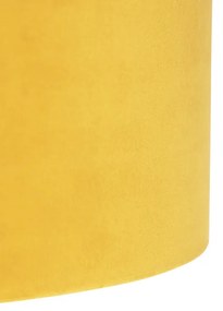 Candeeiro de suspensão com tom de veludo ocre com ouro 35 cm - Blitz I preto Country / Rústico