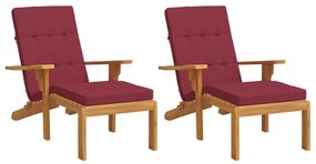 Almofadões p/ cadeira terraço 2pcs tecido oxford vermelho tinto