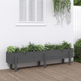 vidaXL Canteiro elevado de jardim 160x30x38 cm pinho maciço cinzento