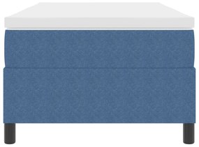 Cama Box Spring com Colchão Azul 100x200 cm Tecido Corduroy