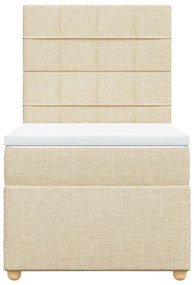 Cama com molas/colchão 90x190 cm tecido cor creme