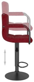 Bancos de bar 2 pcs veludo vermelho tinto