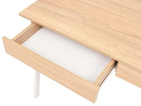 Secretária 110x55x75 cm cor carvalho e branco
