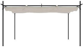 Pérgola com toldo retrátil 395x292x230 cm cor creme