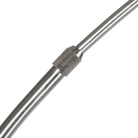 Candeeiro de pé arqueado moderno em aço com abajur de tecido branco - Arc Basic