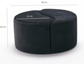 Pouffe Alis Puf – Anthracite/Pink – 80x40x80 cm