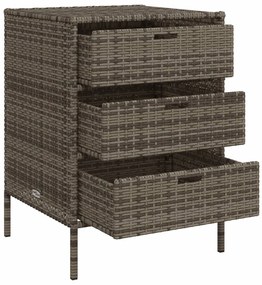 Armário de arrumação para jardim 55x59x80 cm vime PE cinzento