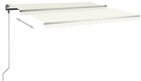 Toldo retrátil manual independente 400x350 cm cor creme