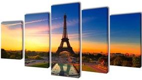 241559 vidaXL Políptico com impressão torre eiffel 200 x 100 cm