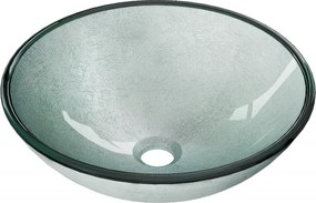 Mexen Mira lavatório de vidro de bancada 42 x 42 cm, prateado - 24124211