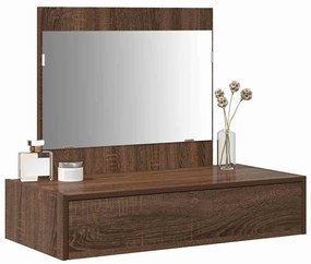 Mesa de Maquiagem de Parede Carvalho Castanho 83x40x70 cm