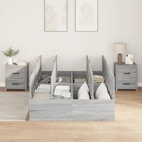 Cama de Armazenamento vidaXL Cinza Sonoma 120x190 cm
