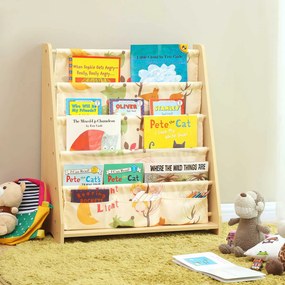Estante infantil de livros gira para crianças 67 x 74 x 26,5 cm