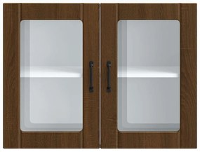 Armário de parede cozinha porta vidro Lucca carvalho castanho