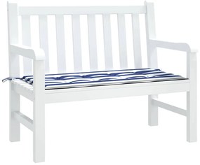 Almofadão p/ banco jardim 100x50x4 cm tecido oxford azul/branco