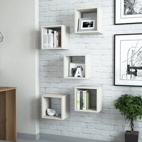 Prateleira de Parede Box – Creme – 30x24x30 cm (5 Peças)