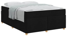 Estrutura de cama com colchão Outros Preto 140 x 200 cm tecido